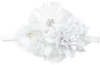 My Lello Baby Headband Shabby Fabric Flower Cluster Stretchy Elastic White