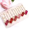 Boderier 12 Pack Valentines Day Heart Bobby Pins Red Enamel Rhinestone Heart Hairpin Hair Slide Barrettes Styling Hair A