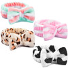 IKOCO Makeup Headband 4Pcs Spa Headband for Washing Face Soft Bow Skincare Headbands for Women Girls
