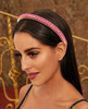 Wecoe Hot Pink Rhinestone Headband Shine Bright Like a Diamond Perfect for Weddings Homecoming Prom Birthday Parties and