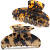 2 Pack Big Hair Claw Clips Tortoise Shell Nonslip Large Claw Clip For Women Celluloid Leopard Print Jaw Clips For Thick