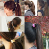 OULII Women Girl Punk Hair Ponytail Cuff Band Wrap Holder Tie Fashion Accessory Black