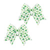 St Patricks Green Cheer Bow Ponytail Holder Cheerleader Girls Big Hair Bow Tie JHSP13 2 PcsA