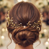 CASDRE Star Rhinestone Hair Vine Gold Moon Headpiece Bridal Headband Crystal Bride Wedding Hair Accessories for Women an
