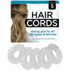 S T 594001 Hair Cord Ties and Bracelet Clear 5 Pack
