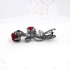 Elegant Rhinestones Rose Flower Metal Hair Clips Hair Barrette Ponytail Holder Slide Clips Hair Jewelry for WeddingParty
