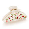 LILIEWHITE Acrylic Hair Clips Claws For Women With The Rhinestone Pattern In Red Cherry Shape Hair Clip For Thick Hair H