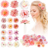 Geyoga 21 Pcs Flower Hair Pins Bride Head Rose Floral Pin Elegant Embellished Bridesmaids Bridal Hair Pins U Shaped Deco