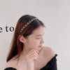 ShiQiao Spl Black Leather Chain Headband Hairband Metal Braided Headbands Thin Hair Bands for Womens Hair Accessories fo