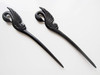 Myhsmooth Zzbsswan 2 Count Hair Sticks Natural Black Sandalwoodebony Handmade Carved Hair Clip Shawl Hair Pins Pack of 2