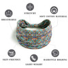 FULZTEY Boho Headbands for Women Chic Floral Printed Hairbands Wide Knotted Turban Elastic Yoga Running Workout Headband