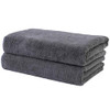 POLYTE Professional Quick Dry Lint Free Microfiber Hair Drying Salon Towel 20 x 40 in 2 Pack Dark Gray