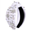 boderier Christmas Headbands for Women Pearl Snowflake Headband Crystal Wide Knotted Headband Xmas Holiday Hair Accessor