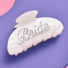 xo Fetti Bride Claw Clip White Acrylic Hair Clip Rhinestone Bride Logo Bachelorette Party Decorations Bridesmaid Gift Br