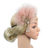 STIOEDYUAN 1920s Flapper Feather Headband Art Decor Gatsby Rhinestone Leaf Medallion imitation Pearl Headpiece Hair Acce