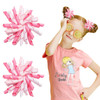 Yxiang 2PCS Pink Korker Bows for Girls 3 Curly Bow Hair Clip Ribbon Ponytail Bows Alligator Clip Hair Barrette for Girls