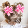 Yxiang 2PCS Pink Korker Bows for Girls 3 Curly Bow Hair Clip Ribbon Ponytail Bows Alligator Clip Hair Barrette for Girls
