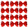 12 PCS 3 Hair Bow Clips Red Grosgrain Ribbon Solid Color Hair Bow with Alligator Clips Hair Accessories for Teen Toddler