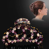 Suoirblss Woman Glinted Crystal Hair Clip Claw Pins Large Fancy Rhinestones Claw Clip Jaw Clips for Thick Hair Purple ch