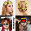 6Pcs Adjustable Boho Flower Crowns with Elastic Ribbon Floral Headbands Garland Bridal Bridesmaid Women Girls Teens Kids