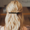 French Amie Long and Thin Large 4 Celluloid Handmade No Slip Durable Hair Barrette Clip for Women Made in France Black N