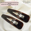 Parcelona French Clic Clac 3 14 Tortoise Shell Brown Celluloid No Slip Grip Snap Hair Clips for Women