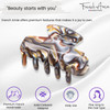 French Amie Chic Handmade Small Onyx Silver Grey Celluloid Jaw Hair Claw Clip Onyx