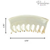 Parcelona French Curved Arch Clear Beige Large 3 34 Cellulose Acetate Interlocking Teeth Jaw Claw Hair Clip Clamp Clutch