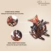 Parcelona French Intricate Four Teeth Tortoise Shell Brown Small 1 12 Celluloid Acetate Jaw Hair Claw Clip Non Slip Wome