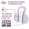 One by Poise Feminine Pads with Wings (2-in-1 Period & Bladder Leakage Pad for Women), Regular, Heavy Absorbency for Period Flow, Light Absorbency fo online at globaldelivered