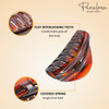 Parcelona French Vrille Medium 35 Celluloid No Slip Grip Volume Jaw Hair Claw Clips for Women and Girls Made in France T
