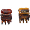 Parcelona French Petunia Mini 1 Celluloid Acetate Set of 2 Covered Spring Jaw Hair Claw Clip for Fine Hair with Very Tig