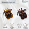 Parcelona French Petunia Mini 1 Celluloid Acetate Set of 2 Covered Spring Jaw Hair Claw Clip for Fine Hair with Very Tig