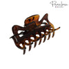 Parcelona French Classic Shaded Tortoise Shell Brown 3 Covered Spring Celluloid Made in France Jaw Claw Hair Clip Clutch