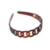 Parcelona French Round Chain Tortoise Shell Brown Celluloid Acetate Flexible No Slip Sturdy and Durable Hair Clips Hair