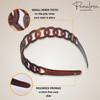 Parcelona French Round Chain Tortoise Shell Brown Celluloid Acetate Flexible No Slip Sturdy and Durable Hair Clips Hair