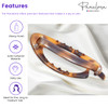 Parcelona French Plain Oval Small Celluloid Metal Free Hair Barrette Clips Women Hair Accessories Made in FranceLight Sh