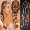 Jumwrit Wedding Hair Vine Bridal Headband Extra Long Hair Vine Bridal Leaf Headpiece Wedding Hair Accessories for Brides