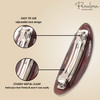 Parcelona French Oval Celluloid Wooden Look Brown Large 4 Automatic Hair Clip Hair Barrette for Women and Girls Made in