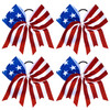 Whaline 4th of July Glitter Cheer Hair Bows 8 Inch Patriotic Cheerleader Hair Bows with Elastic Ponytail Holder Stars an
