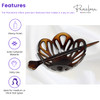 Parcelona French Radial Celluloid Chignon Hair Slide Pin Thru 35 Bun Cover Ponytail Holder Hair Updo Dome Round Hair Cli