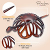 Parcelona French Radial Celluloid Chignon Hair Slide Pin Thru 35 Bun Cover Ponytail Holder Hair Updo Dome Round Hair Cli