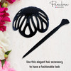 Parcelona French Radial Celluloid Chignon Hair Slide Pin Thru 35 Bun Cover Ponytail Holder Hair Updo Dome Round Hair Cli