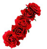 LASSUM Red Rose Flower Crown Fake Flower Crowns Headbands For Women Girl Rose Floral Head Piece Hair Crown Pet Headband