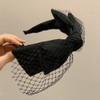 Wiwpar Black Knotted Headband for Women Fashion Elastic Turban Headband Hair Hoop Yoga Hair Band Big Bow Hair Accessorie