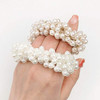 Ruihfas 3Pcs Fashion Korean Hair Scrunchies Accessories Beaded Elastic Hair Ties for Women Girls Pearls Hair Bands Ropes