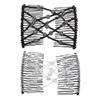 LOVEF 2Pcs Magic Hair Comb Clip for Women Girls Beaded Flower Barrette Hairpin Elastic Double Hair Combs Clips Hair Acce