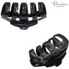 Parcelona French Tubular Black 3 Celluloid Covered Spring No Slip Grip French Jaw Hair Claw Clip for Women Durable Styli