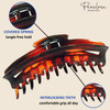 Parcelona French Bend Narrow Large Jumbo 6 Tortoise Shell Cellulose No Slip Grip Covered Spring Jaw Hair Claw Clip Clamp