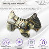 French Amie Scottish Dog Puppy Onyx Silver Grey Small 2 Celluloid Handmade Automatic Hair Clip Barrette for Women and Gi